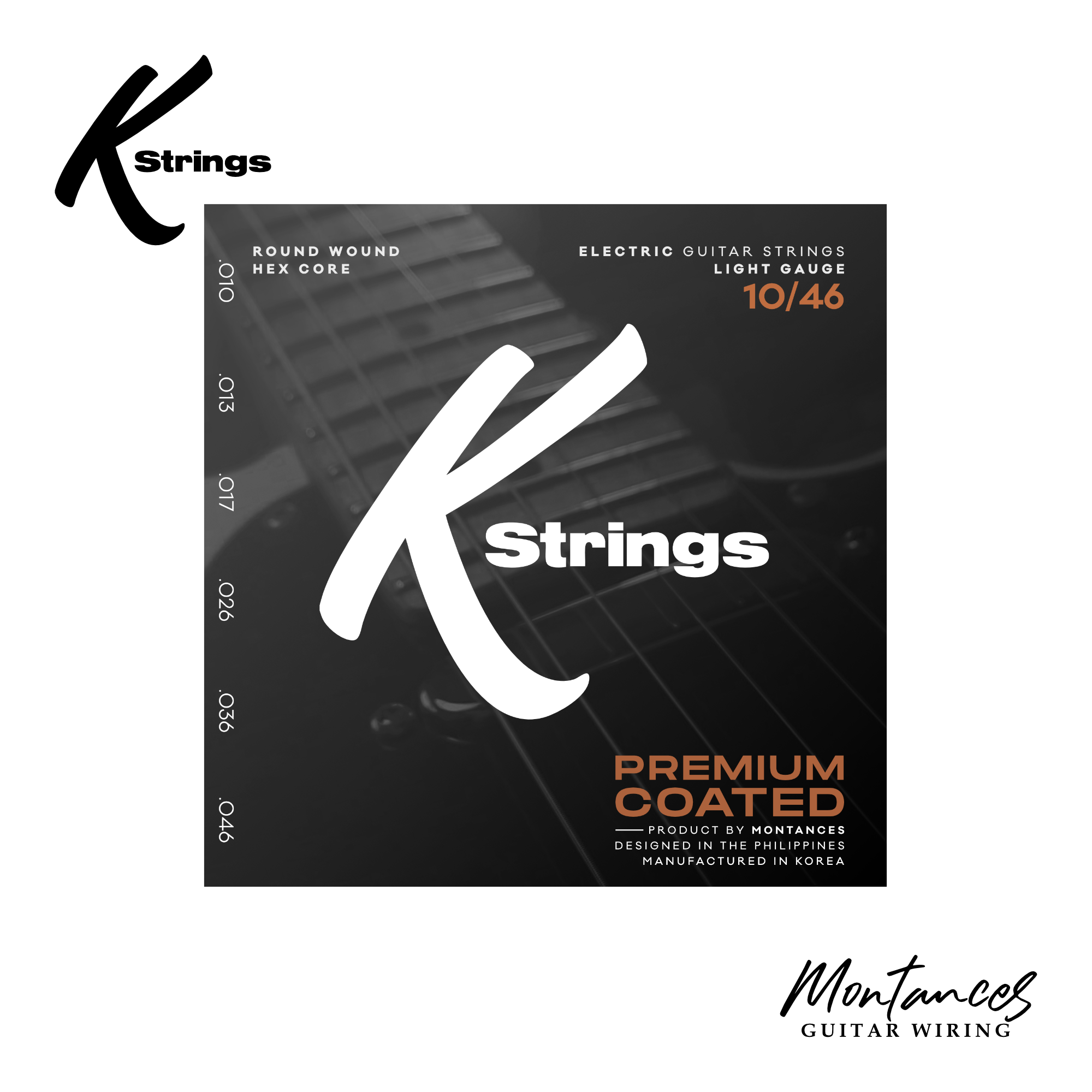 K Strings Premium Coated | Nickel Wound | 8-38, 9-42, 10-46, 11-52 | Electric Guitar Strings