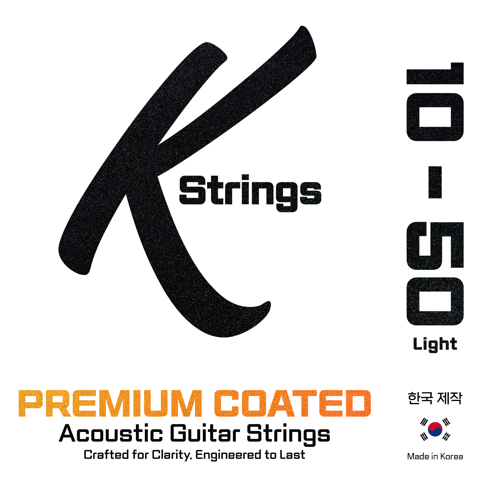 K-String Coated Series - Acoustic Guitar Strings | Long-Lasting Tone, Smooth Feel, Affordable Quality | Made in Korea