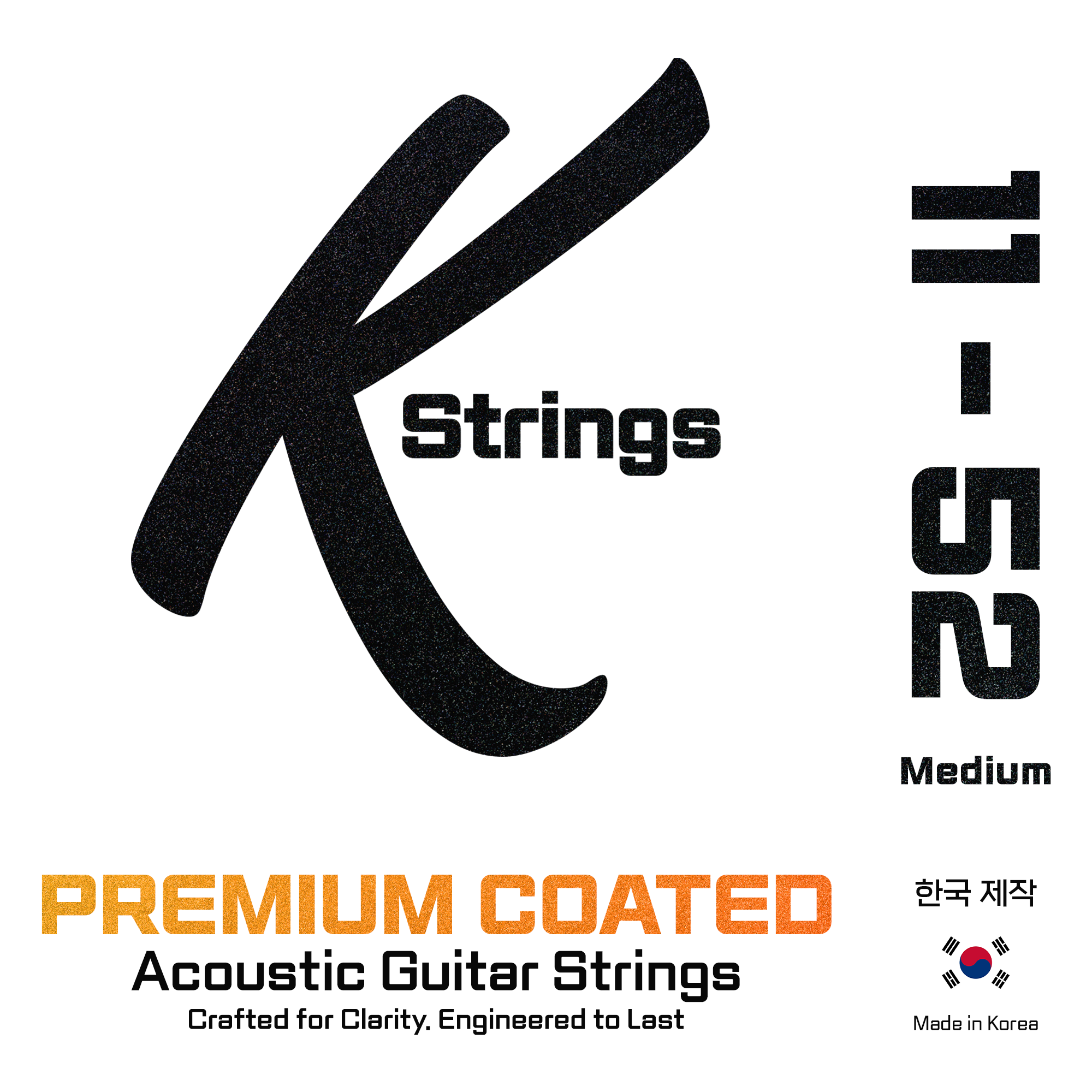 K-String Coated Series - Acoustic Guitar Strings | Long-Lasting Tone, Smooth Feel, Affordable Quality | Made in Korea