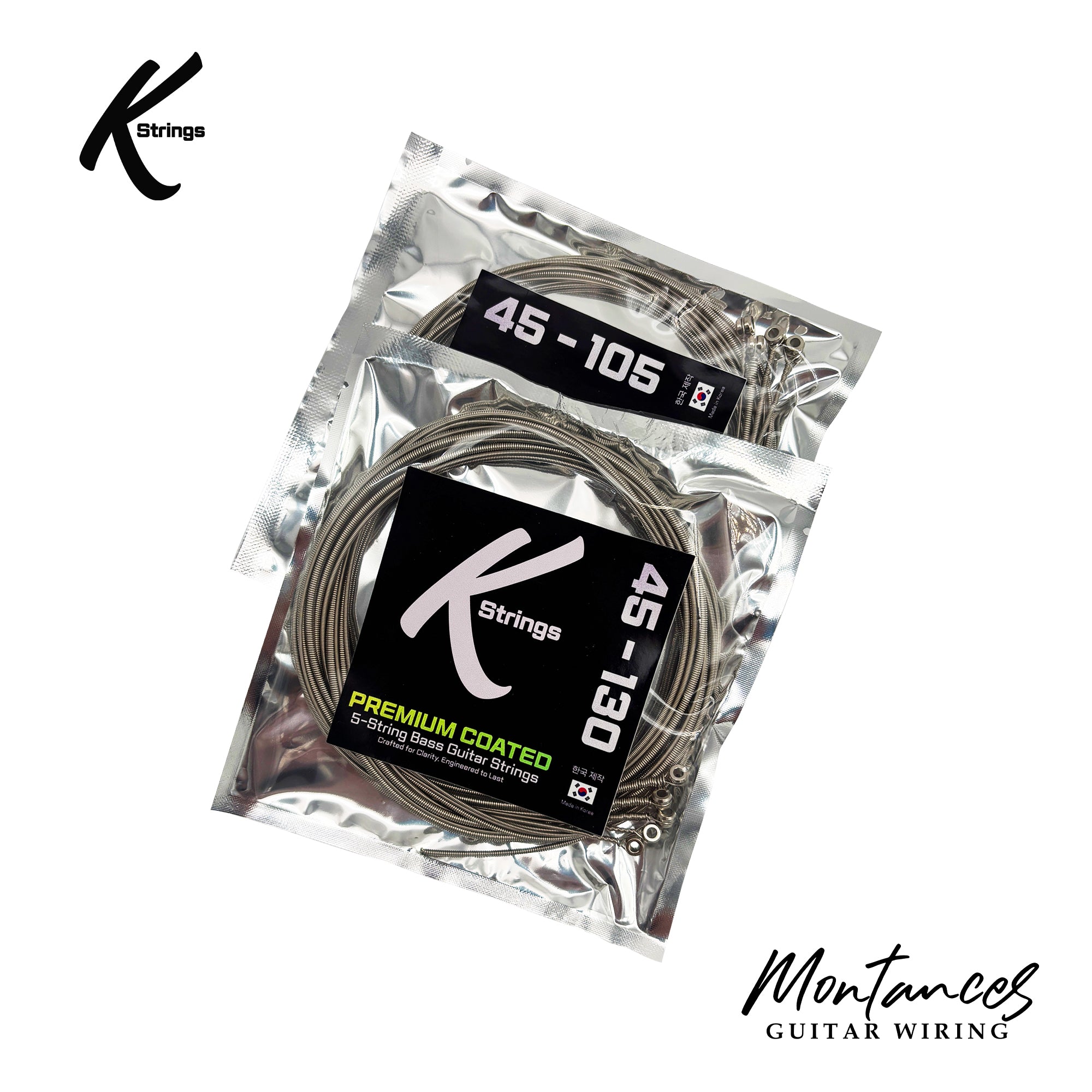 K-String Coated Series - Bass Guitar Strings | Long-Lasting Tone, Smooth Feel, Affordable Quality | Made in Korea