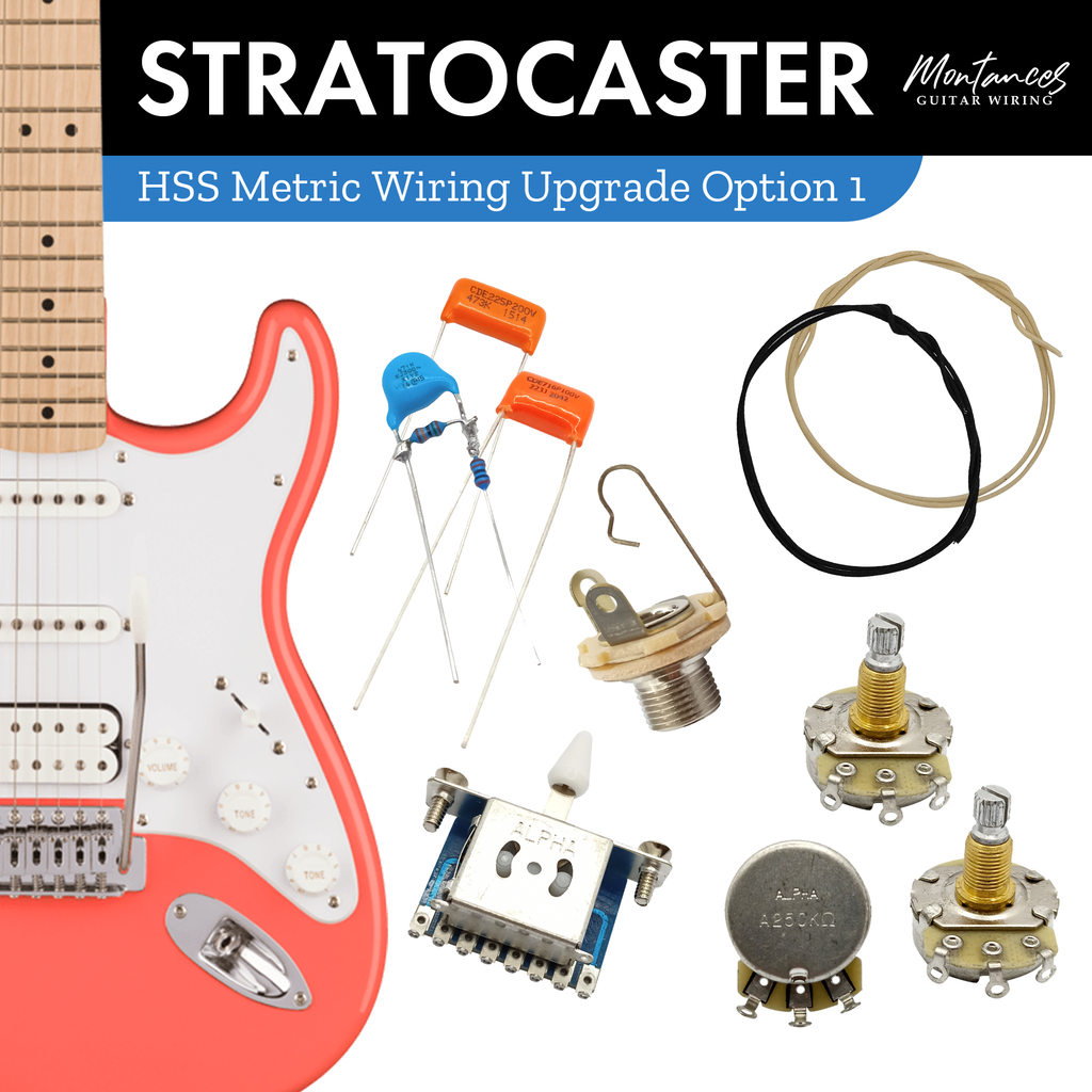 Strat HSS Guitar Wiring Kit (Metric Size)