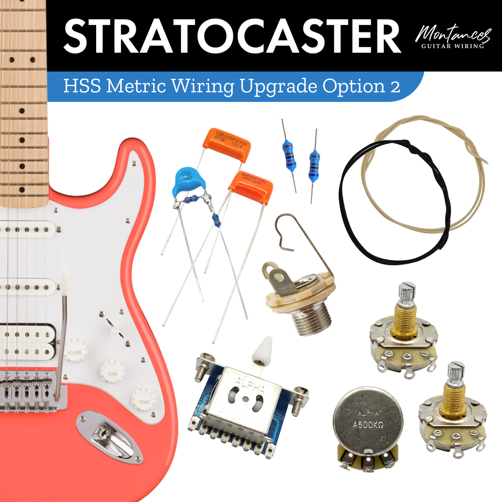 Strat HSS Guitar Wiring Kit (Metric Size)