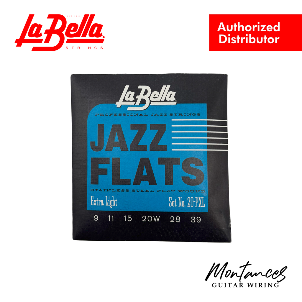 La Bella 20PXL Jazz Flats | Stainless Steel Flat Wound | 09-39 Extra Light | Electric Guitar String Set