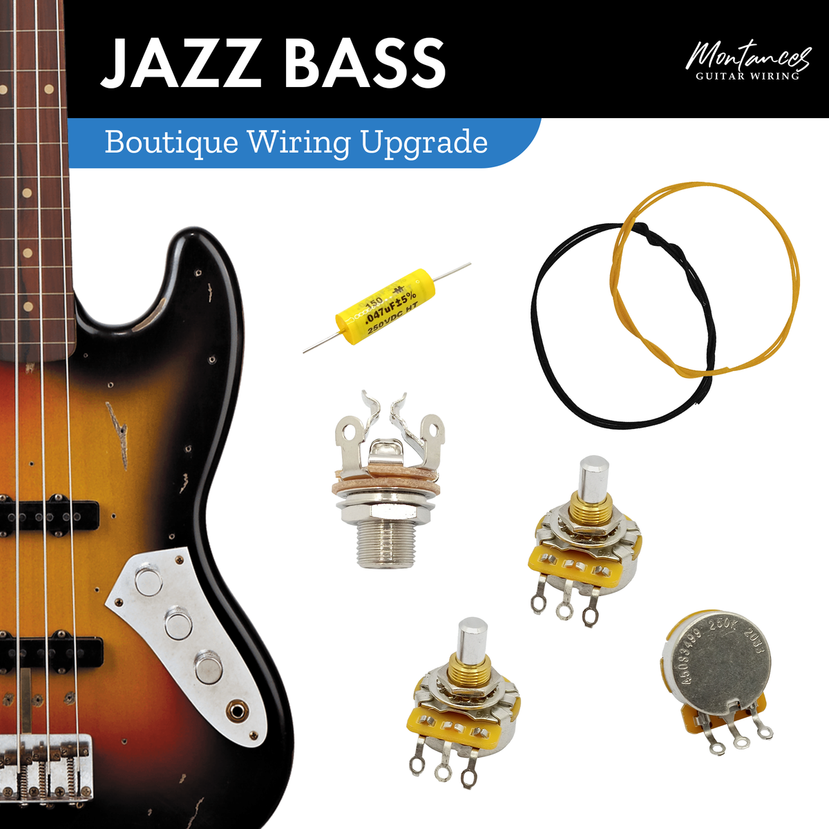 Jazz Bass Wiring Kit Boutique Set