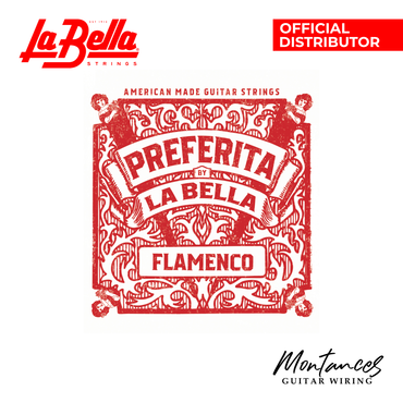 La Bella 1P-F Preferita | Red Nylon & Nickel-Silver | Medium Tension | Flamenco Strings