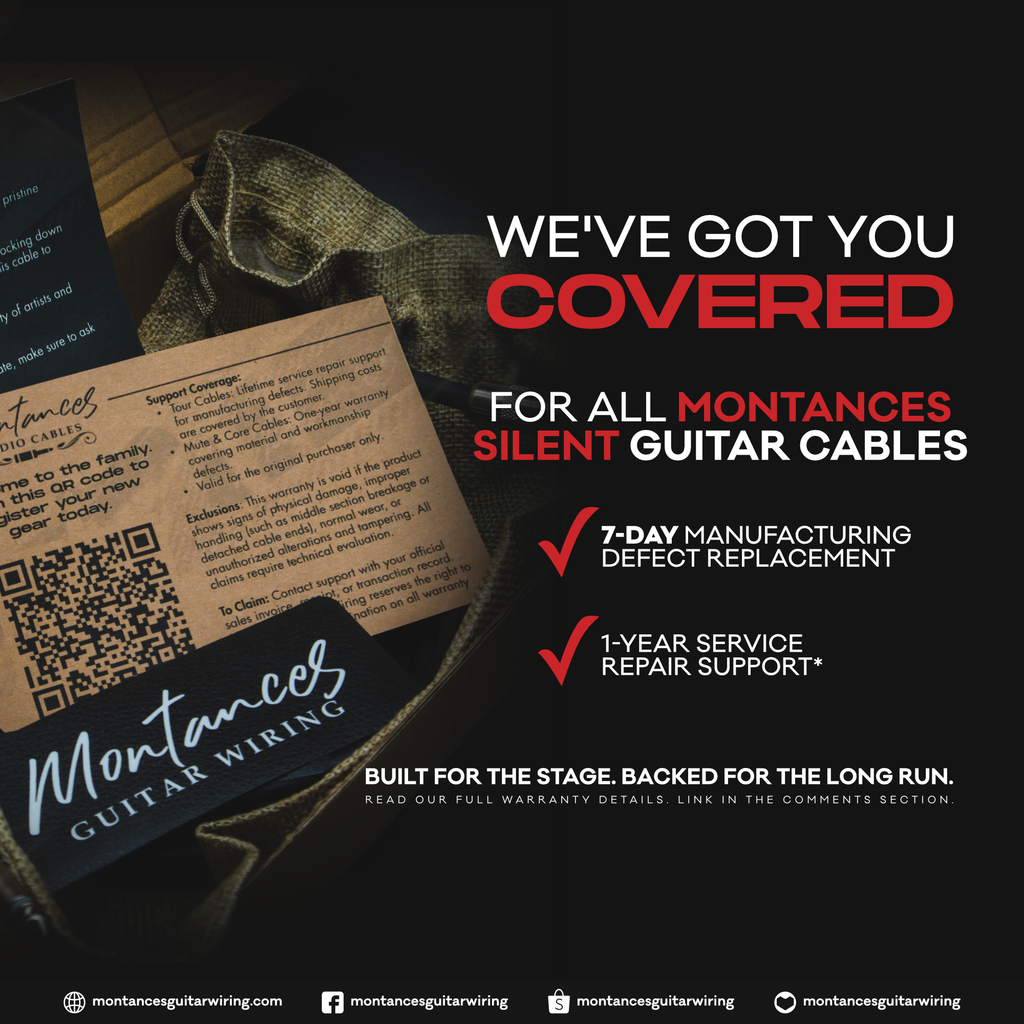 Montances Silent Series Guitar Instrument Cable | Mute Feature | Low Capacitance | MS Plugs