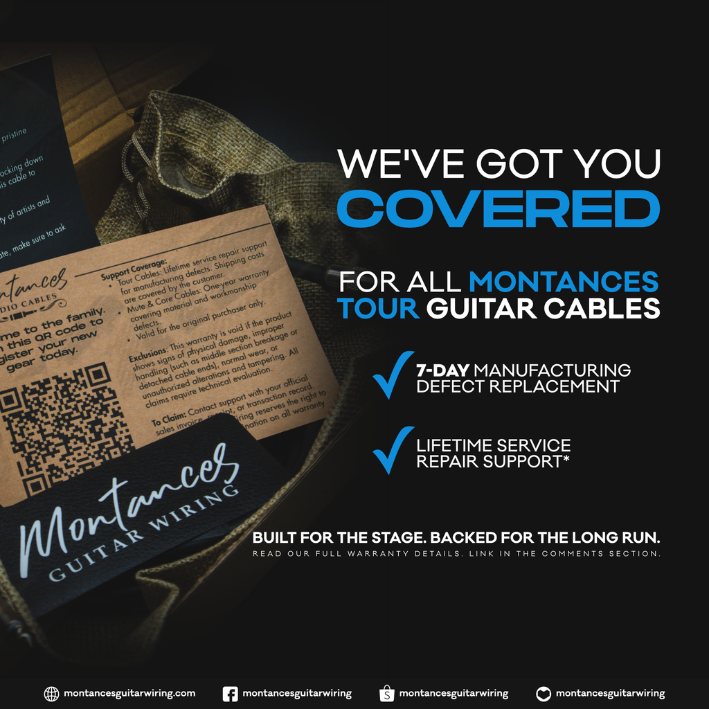 Montances Tour Series Guitar Instrument Cable | Low Capacitance | Switchcraft® Plugs