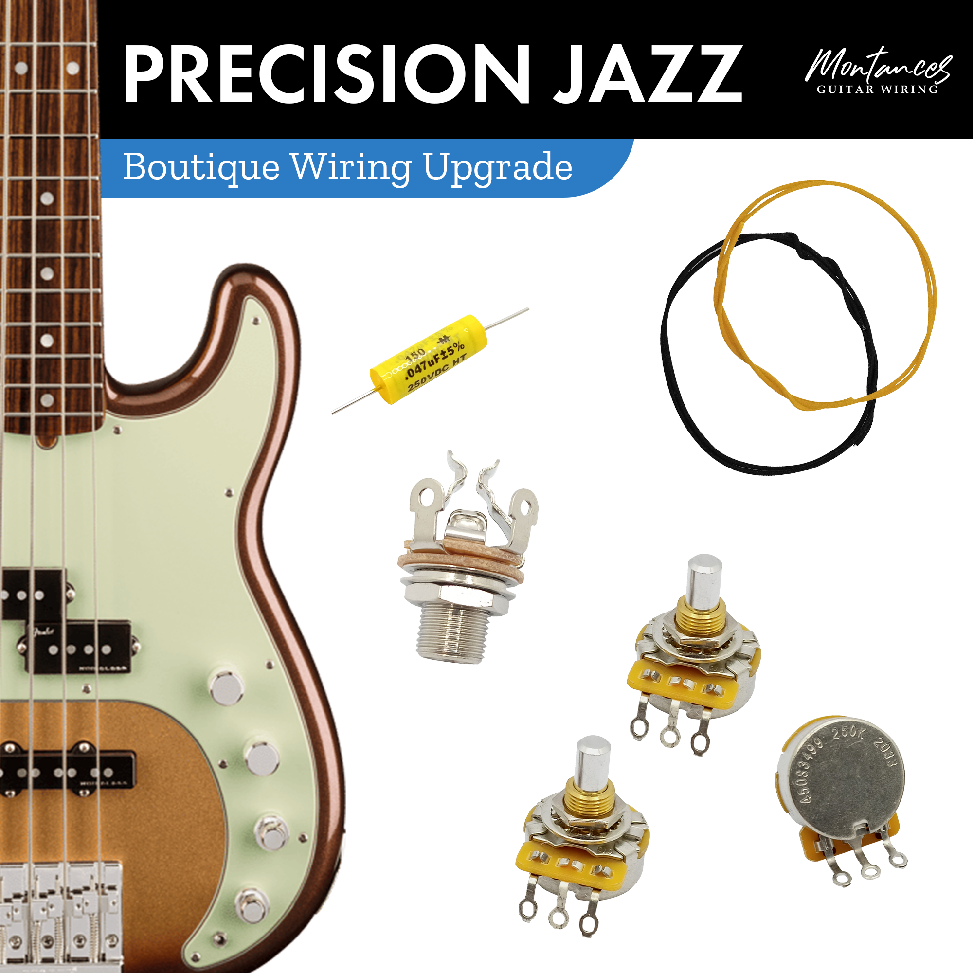 Precision Jazz PJ Bass Wiring Kit Boutique Set