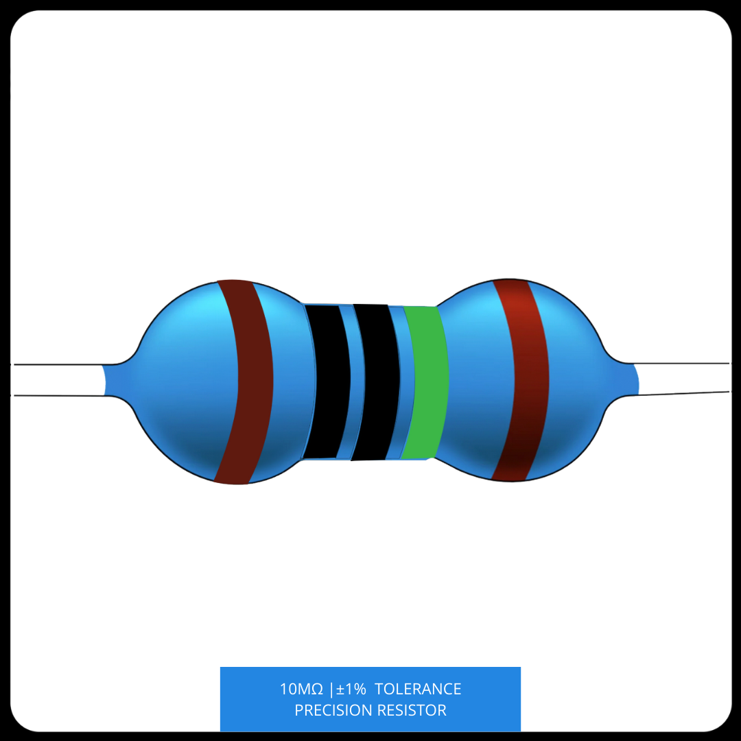 Metal Film Precision Resistor 1% Tolerance, 1/4 Watt, 1Meg to 10 Meg Ohms