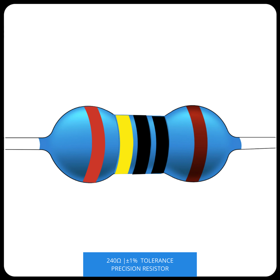 Metal Film Precision Resistor 1% Tolerance, 1/4 Watt, 10 to 820 Ohms