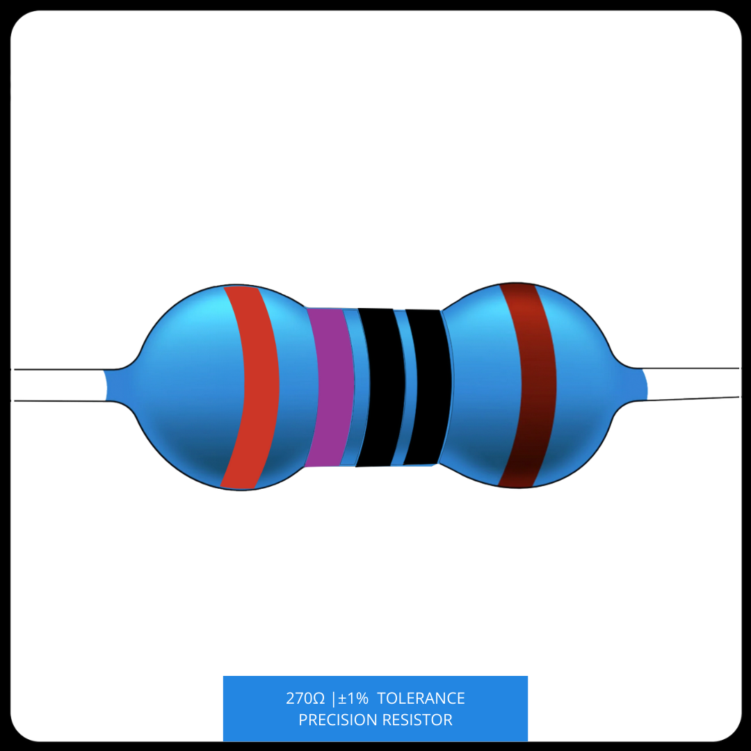 Metal Film Precision Resistor 1% Tolerance, 1/4 Watt, 10 to 820 Ohms