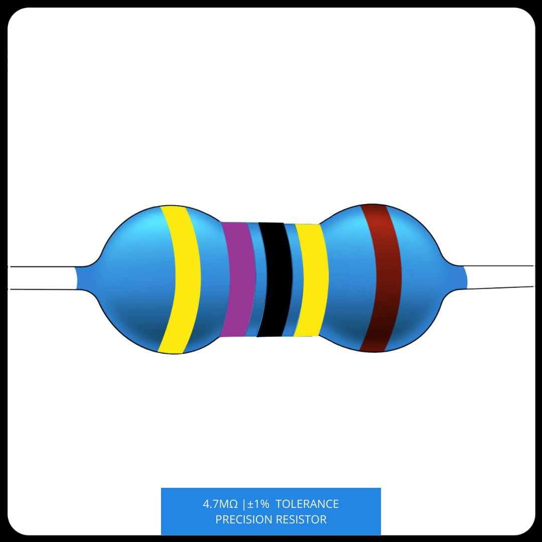 Metal Film Precision Resistor 1% Tolerance, 1/4 Watt, 1Meg to 10 Meg Ohms