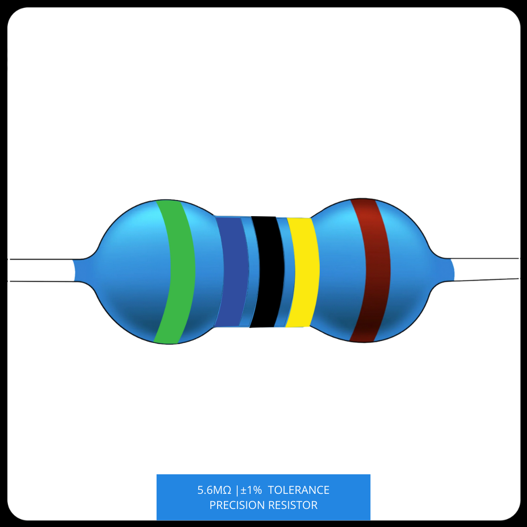 Metal Film Precision Resistor 1% Tolerance, 1/4 Watt, 1Meg to 10 Meg Ohms