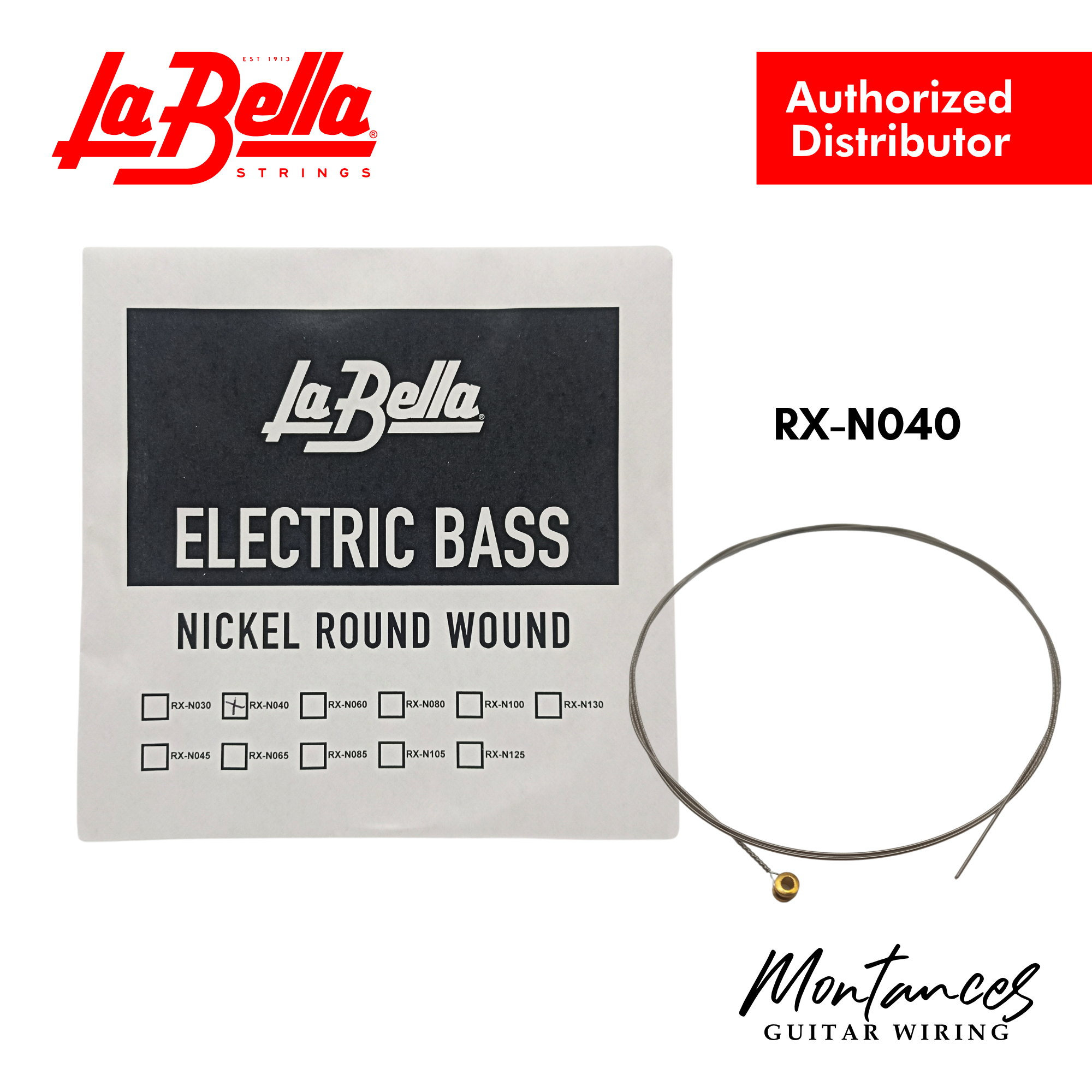 La Bella RX Nickel Single | Roundwound Replacement Bass String | .030 - .130 Gauges