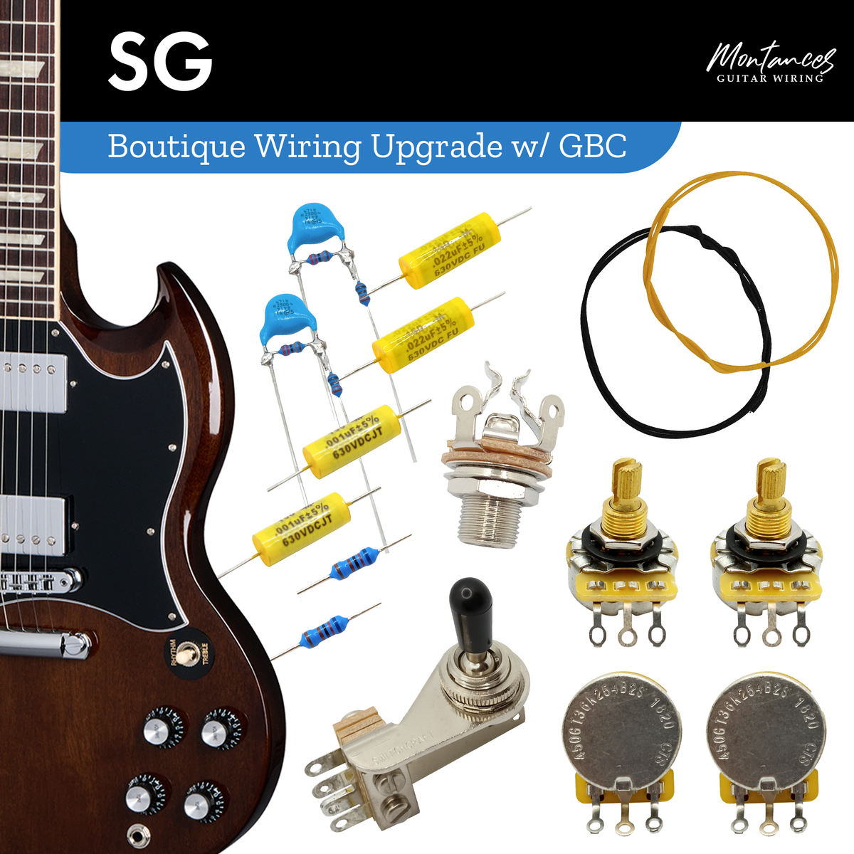 SG style Guitar Wiring Kit Boutique Set