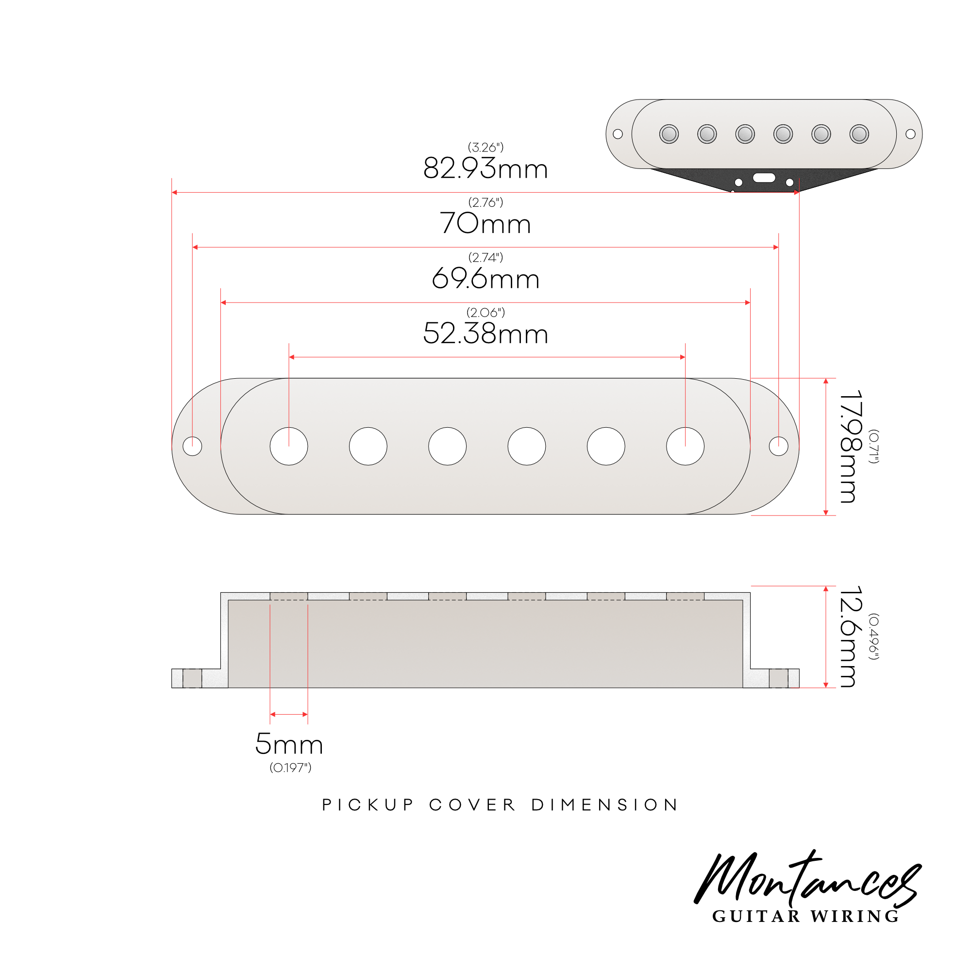 Pickup Cover Fender®, for Stratocaster (3pcs)