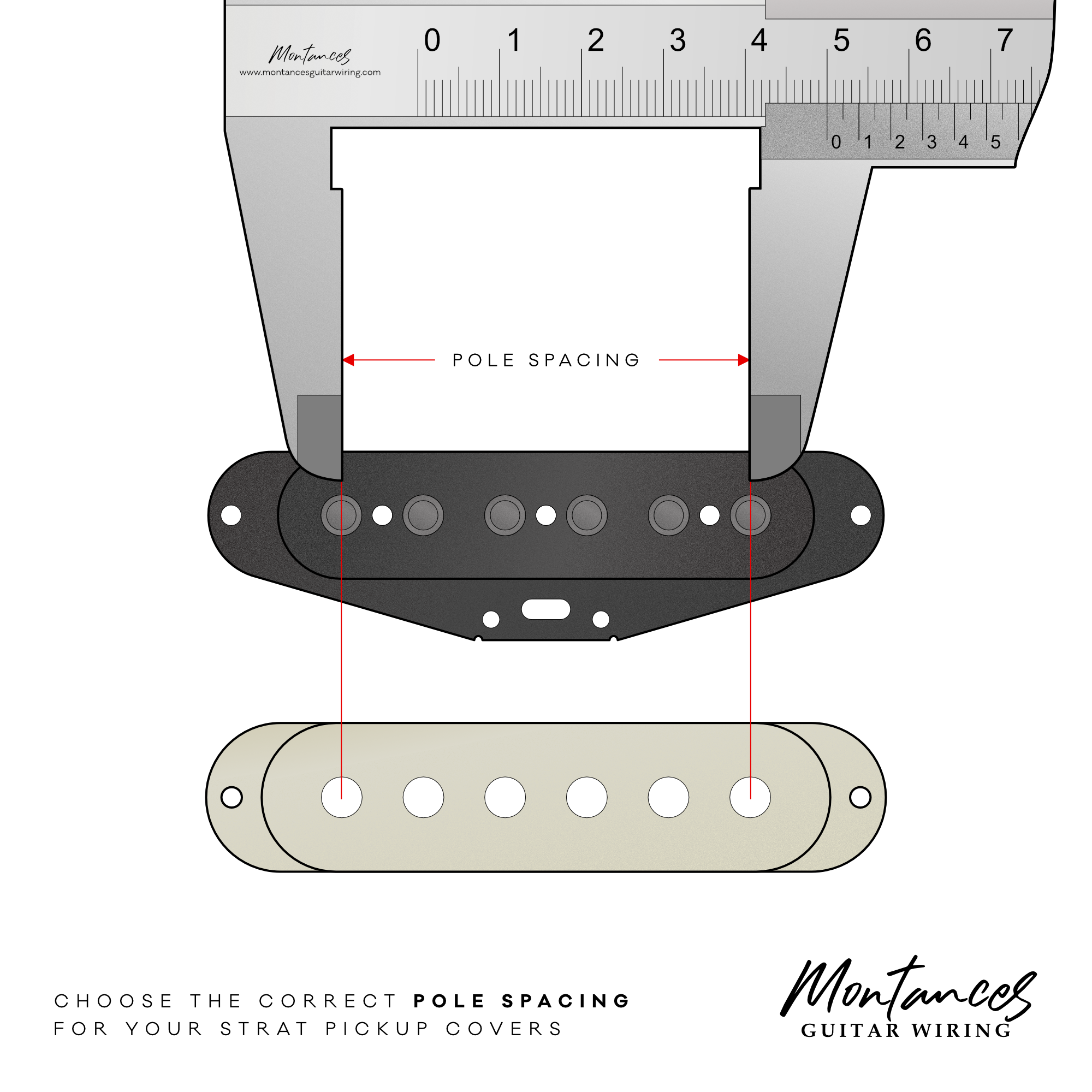 Stratocaster Single-Coil Pickup Cover (50mm Spacing)