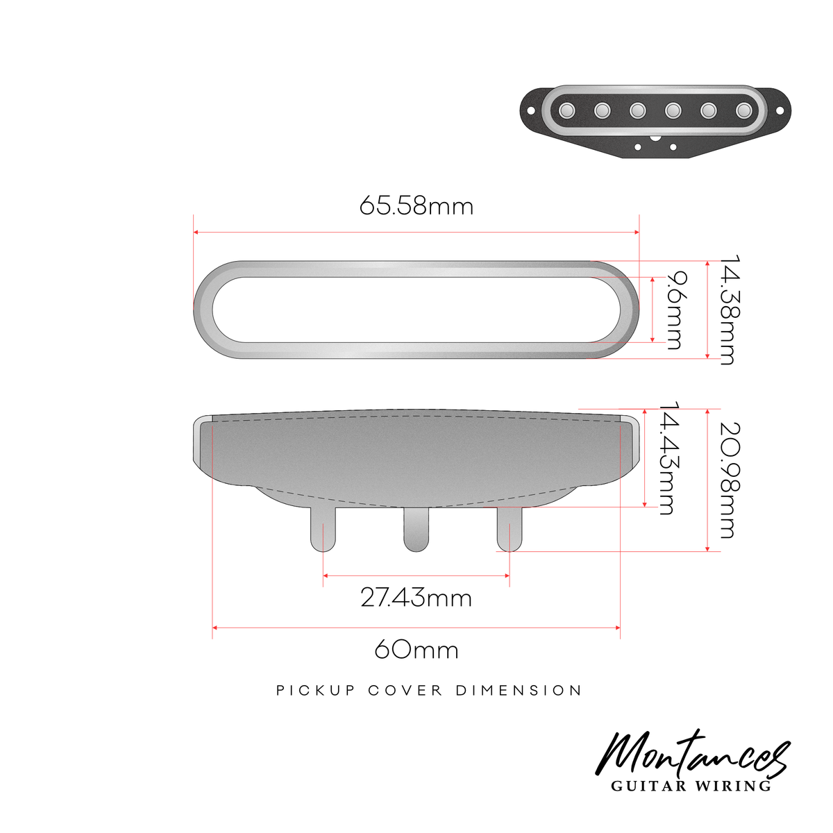 Nickel Silver Telecaster Neck Pickup Cover