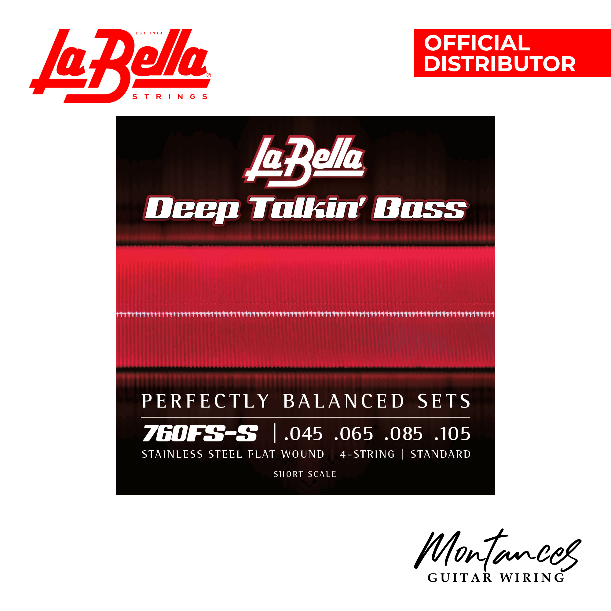 La Bella 760FS-S Deep Talkin' Bass | Stainless Flat Wound | 45-105 | 4-String Short Scale Strings