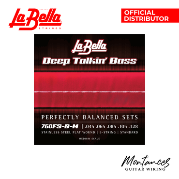 La Bella 760FS-B-M Deep Talkin' Bass | Stainless Flat Wound | 45-128 | 5-String Medium Scale Strings