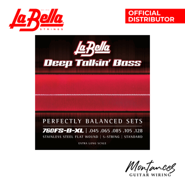La Bella 760FS-B-XL Deep Talkin' Bass | Stainless Flat Wound | 45-128 | 5-String Extra Long Scale Strings