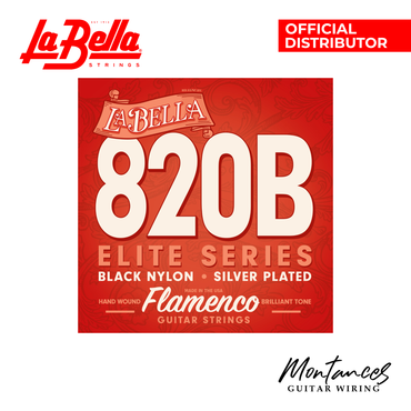 La Bella 820B Elite | Black Nylon & Silver-Plated | Medium Tension | Flamenco Strings