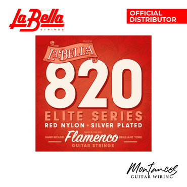 La Bella 820 Elite | Red Nylon & Silver-Plated | Medium Tension | Flamenco Strings