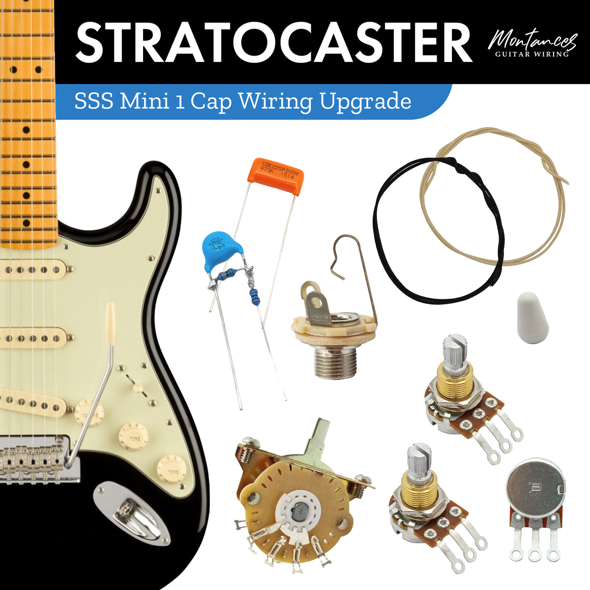 Strat Guitar Wiring Kit SSS US parts