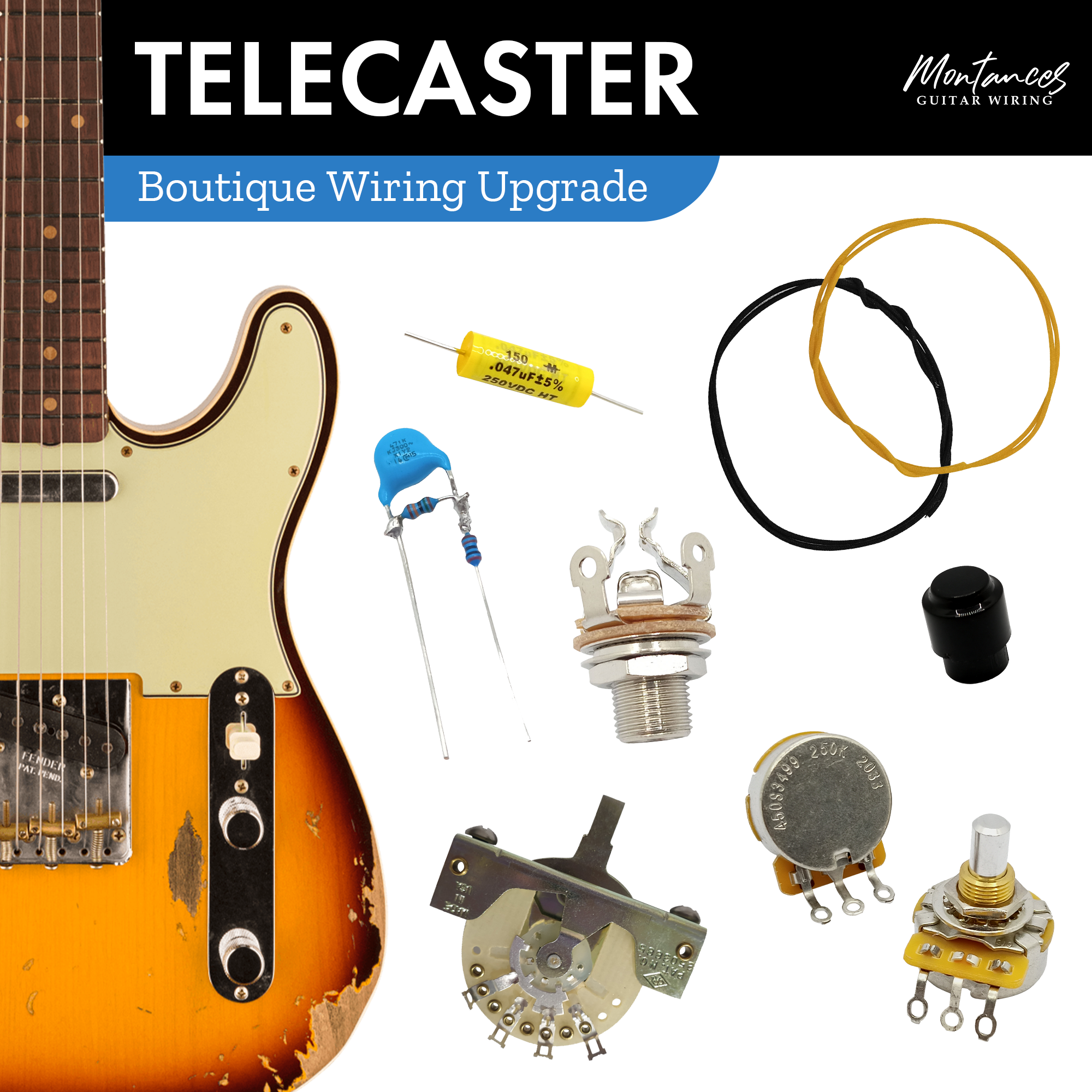 Telecaster Guitar Wiring Kit Boutique Set