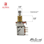 Alpha ⅜” Bushing Diameter, Standard Length Push-Push Potentiometer (Split Shaft)