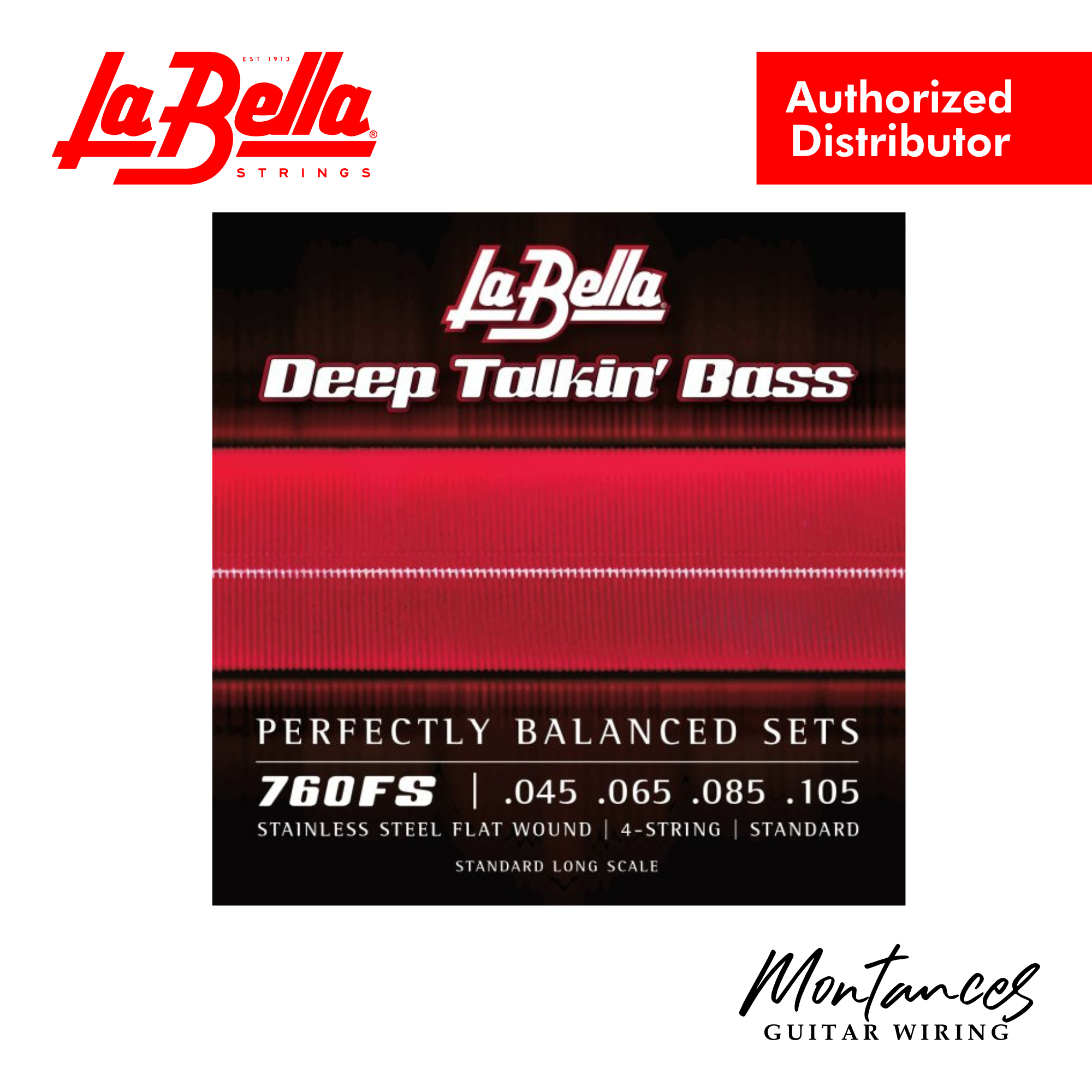 La Bella 760FS Deep Talkin’ | 4-String Bass String Set | 45-105 Standard | Stainless Flatwound