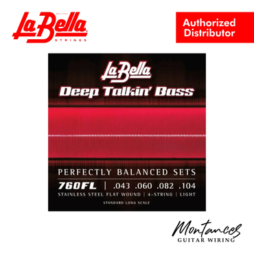 La Bella 760FL Deep Talkin’ Bass Flats – Light 43-104 – 4-String Bass Guitar Strings | Made in USA