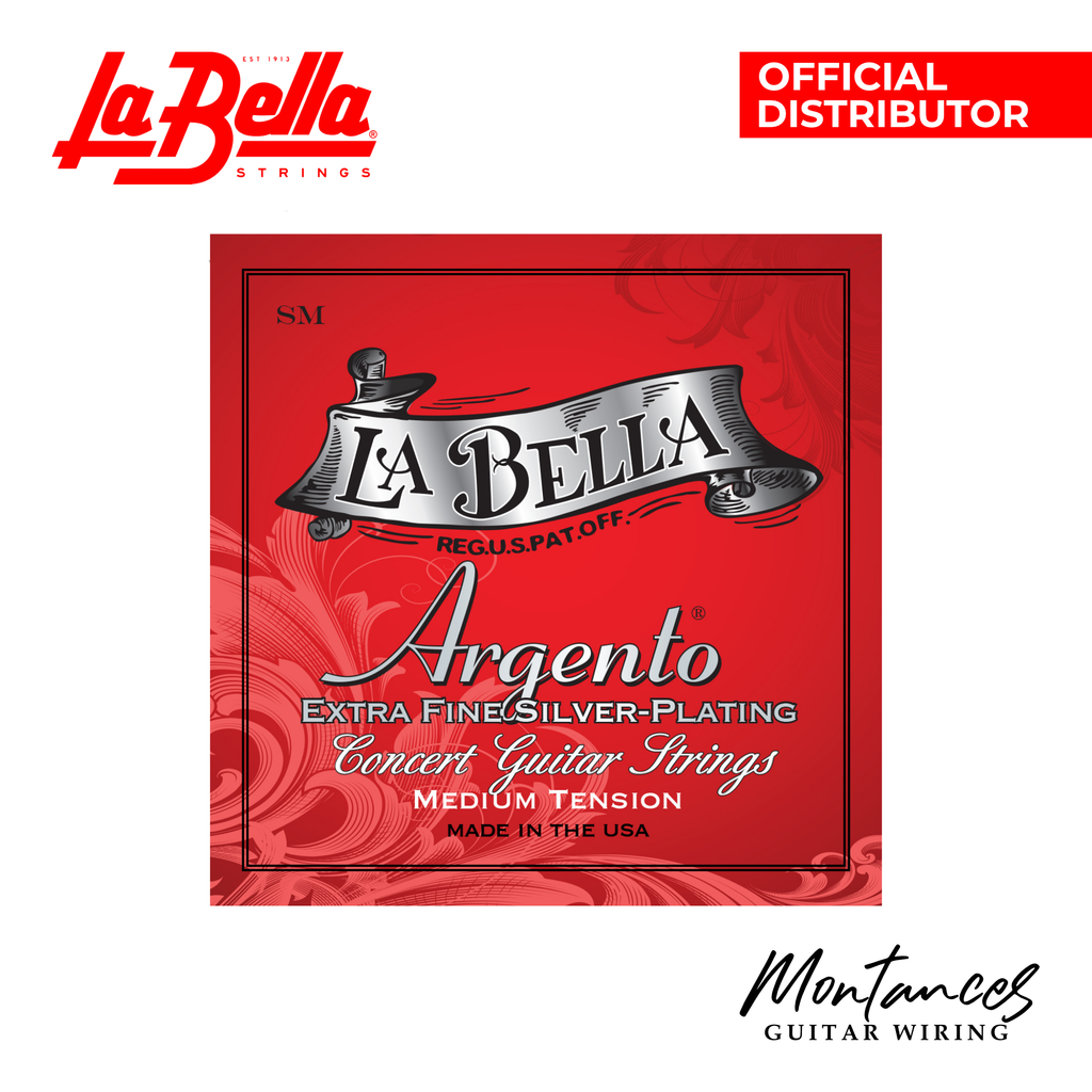 La Bella Argento | Extra Fine Silver-Plated | Medium Tension | Classical Guitar String Set