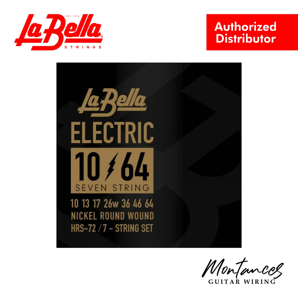 La Bella HRS Nickel Rounds | 7-String Electric Guitar String Set | 10-64 or 11-70 | Drop-Tuning