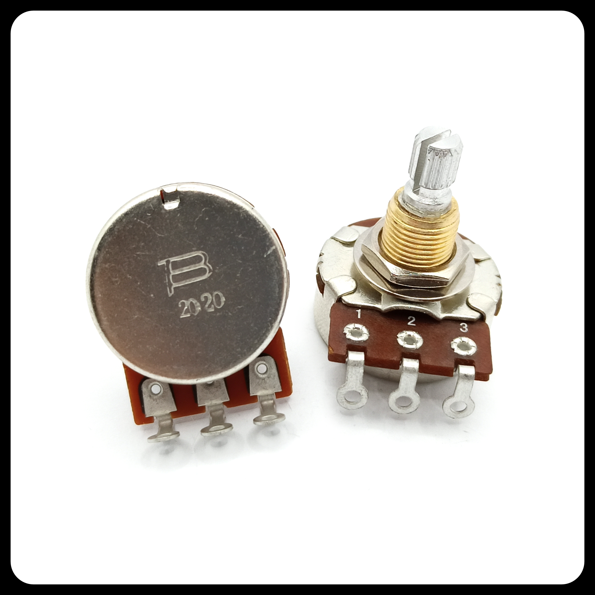 Bourns® Reversed Audio C-Taper Potentiometer Split Shaft 3/8" US specs