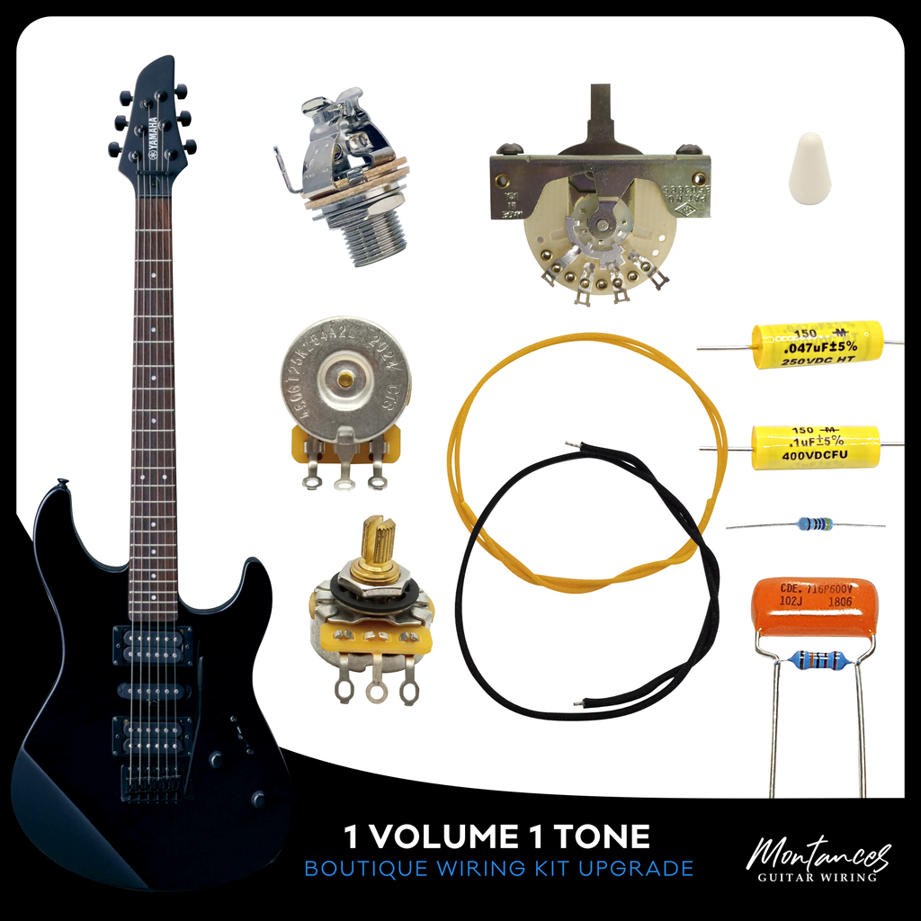 1 Volume 1 Tone Guitar Wiring Kit (Boutique Set) | Montances Guitar Wiring