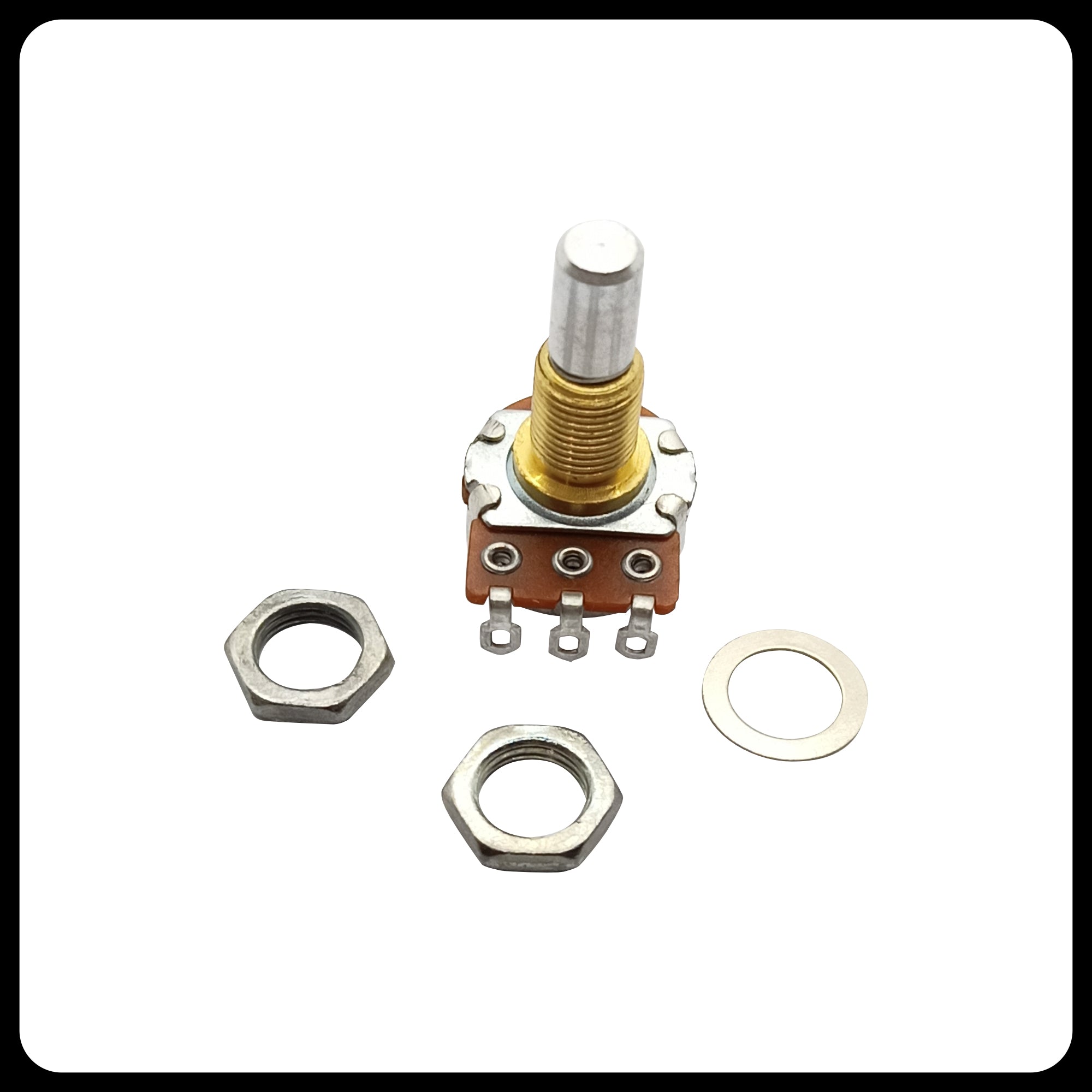 Alpha® Metric ⅜” Standard Length Potentiometer with Center Click (Solid Shaft)