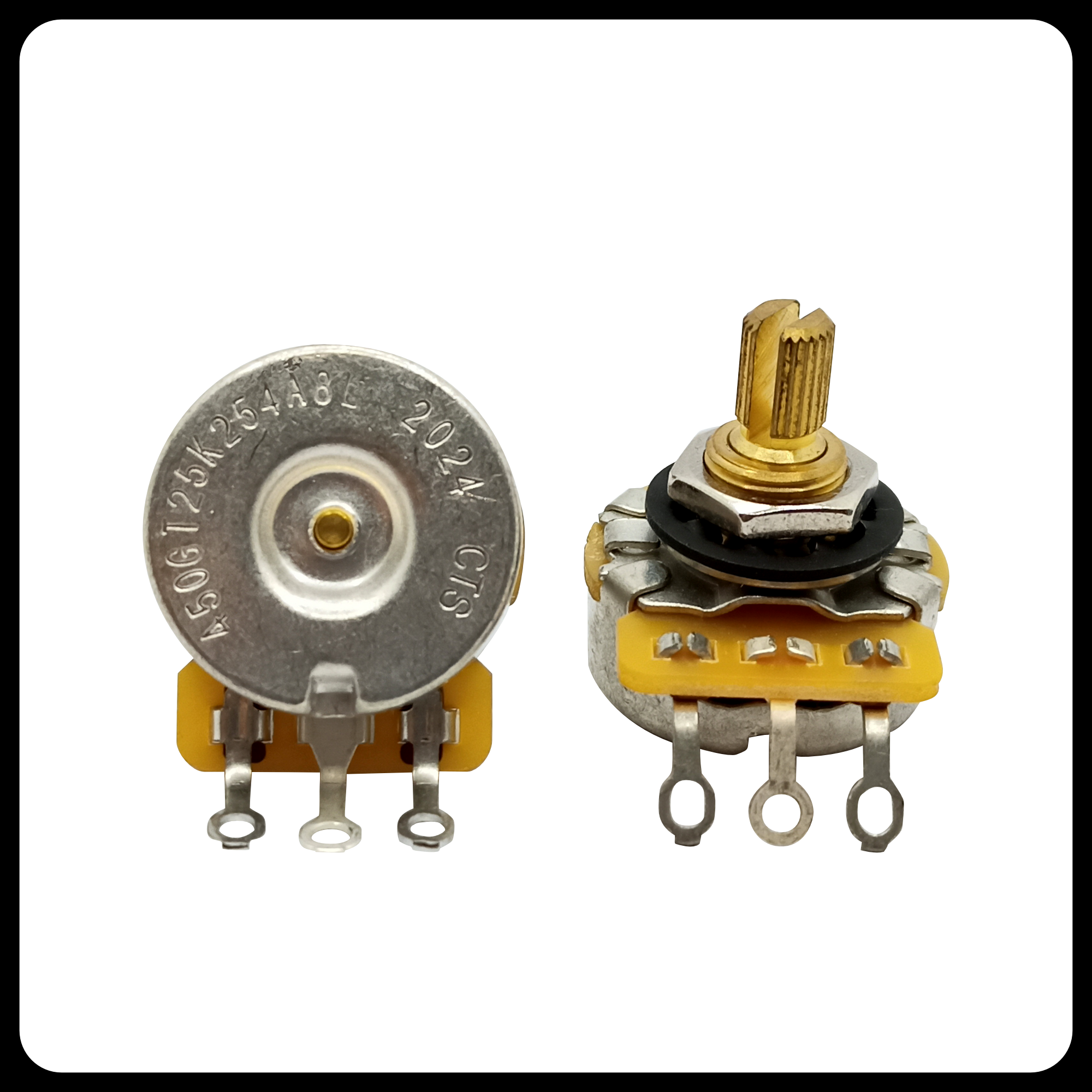 CTS® Vintage-style Dish Back US ¼” short length Full Size Premium Potentiometer
