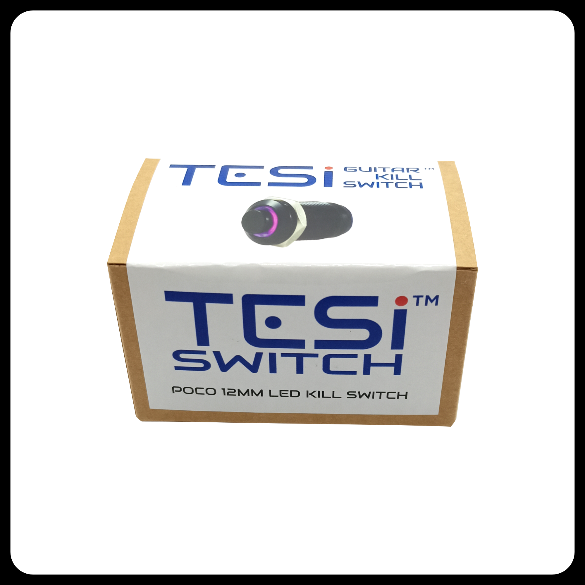 TESI Switch POCO 12MM LED Ring Guitar Kill Switch - Black/Blue