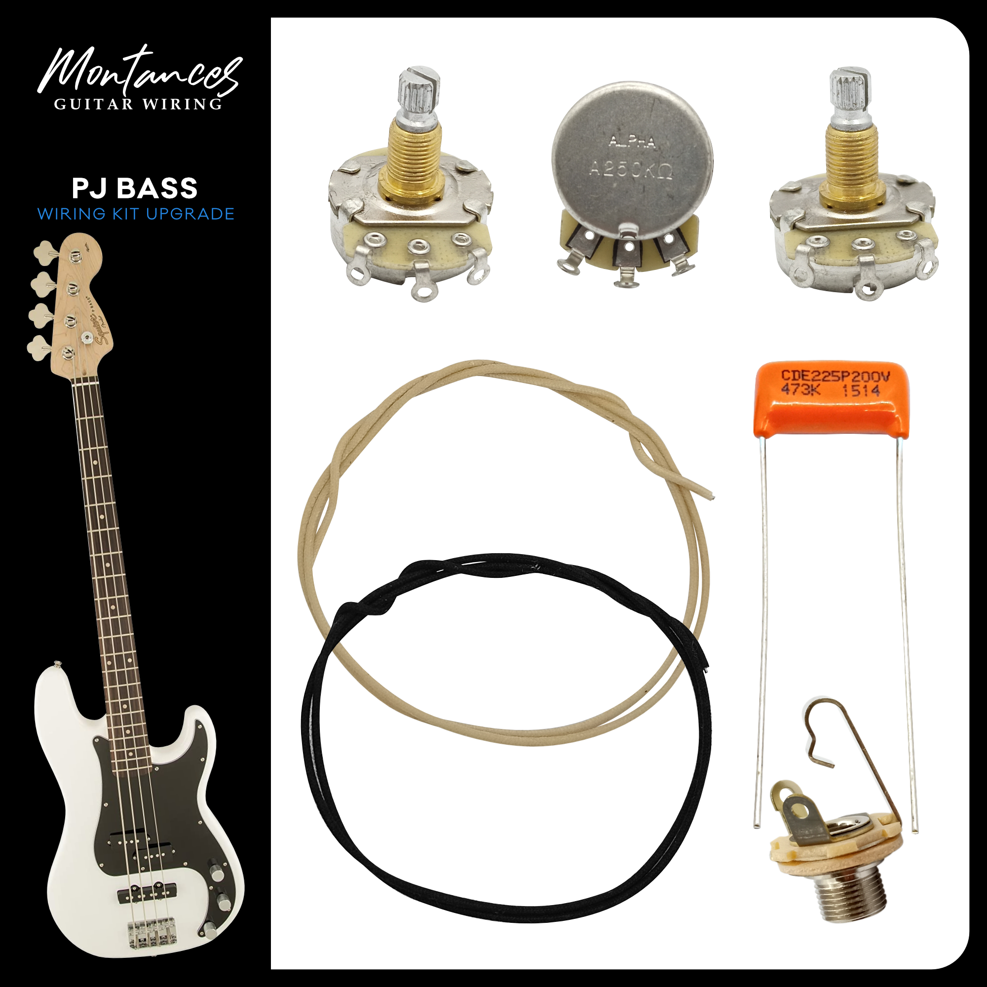 Precision Jazz Bass Wiring Kit Metric Montances Guitar Wiring