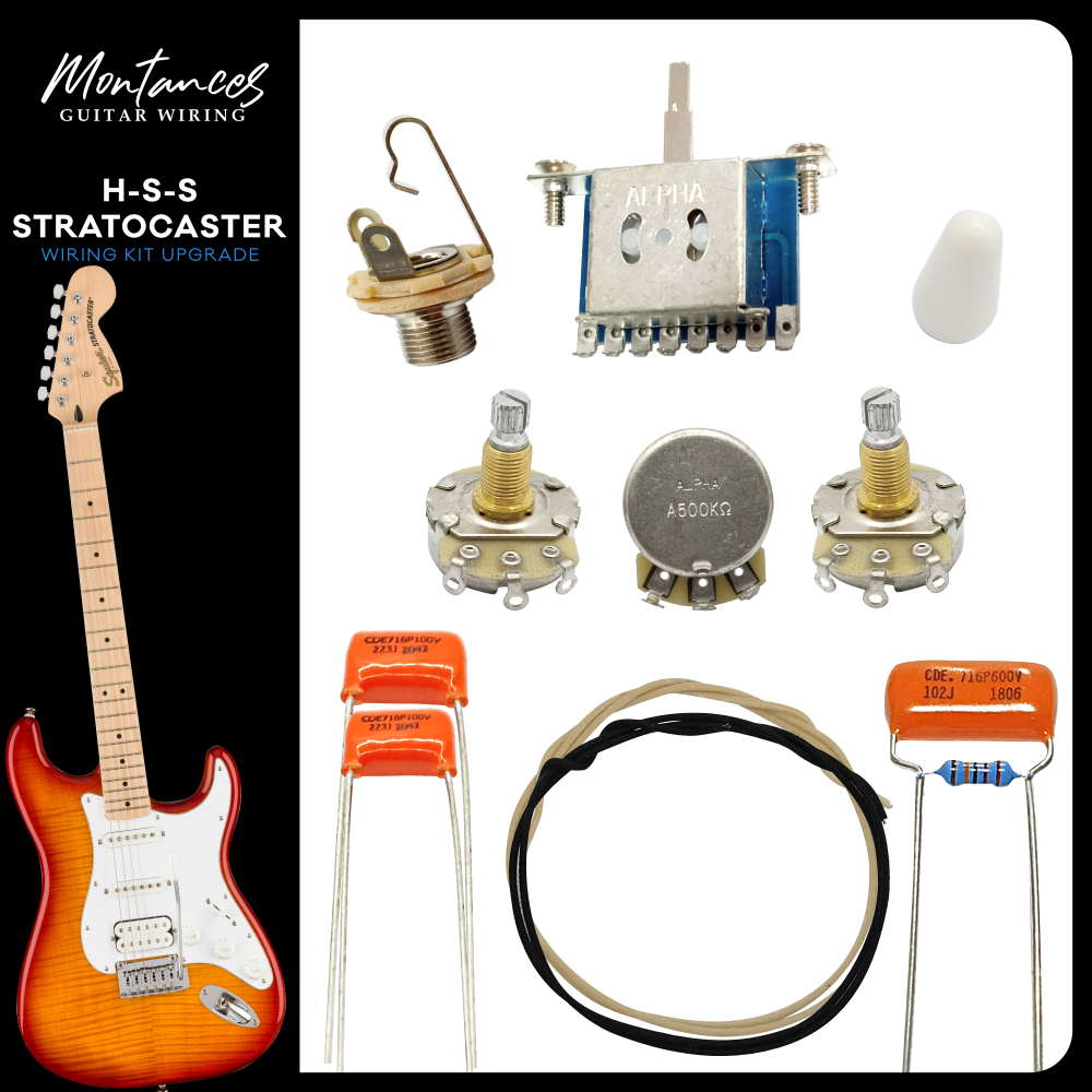 Strat HSS Guitar Wiring Kit (Metric Size)