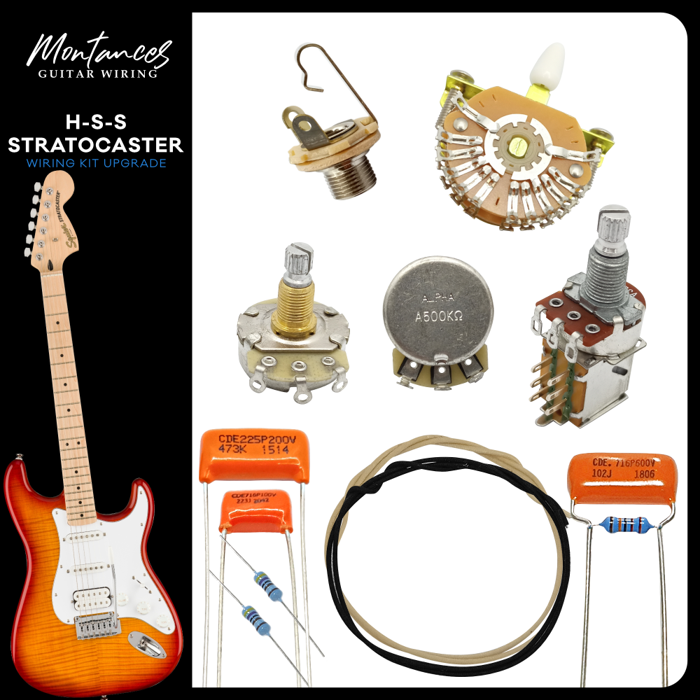 Strat HSS Guitar Wiring Kit (Metric Size)